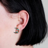 Painted Crescent Moon Earrings