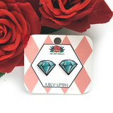 Azure Diamond Stud Earrings