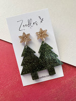 Olive Glitter Christmas Tree - Acrylic Dangles