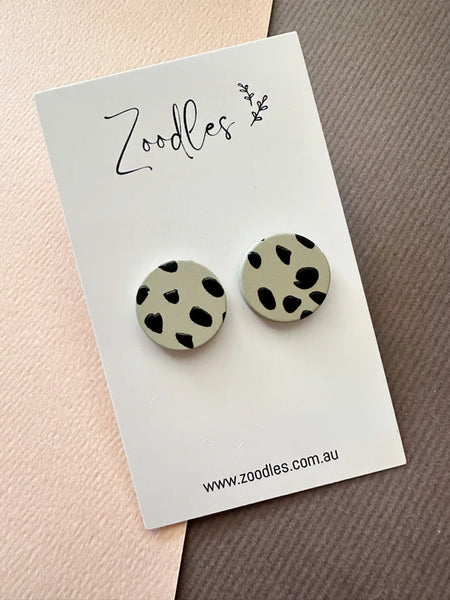 Stone and Spot Statement Stud Earrings