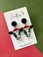 Cow Santas - Acrylic Dangles