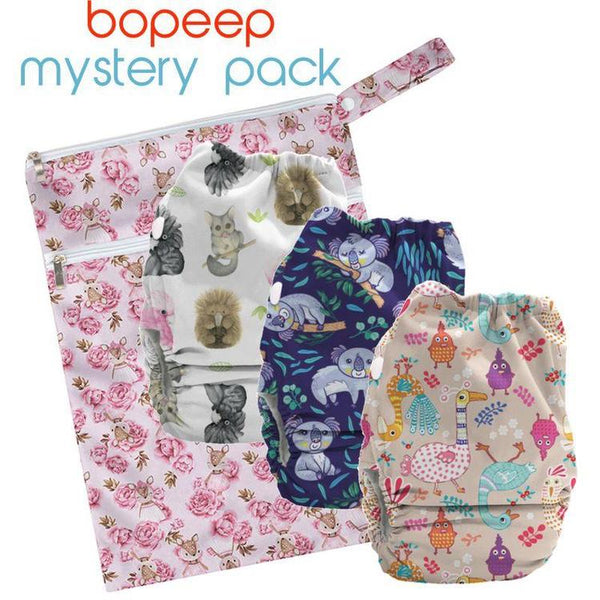 BoPeeps Promo Starter Pack (3 Newborn AI2 Nappies + Wet Bag)